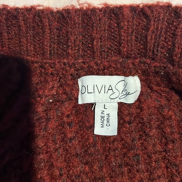 Olivia Sky Maroon Oversized Knit Cardigan - Picture 2 of 3